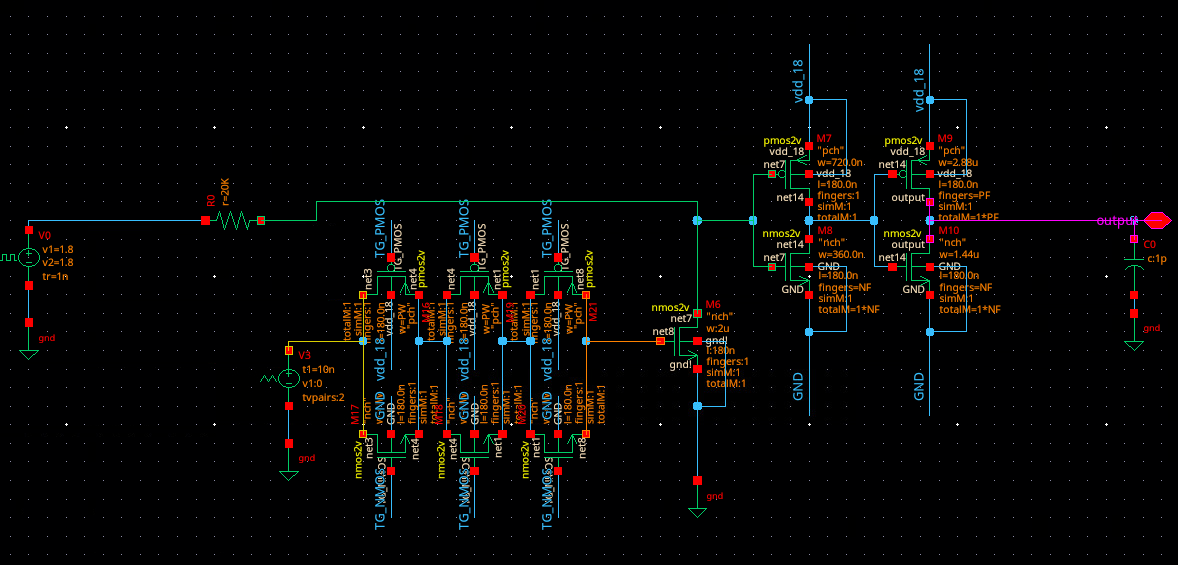 Local selection and output-restoration circuit schematic